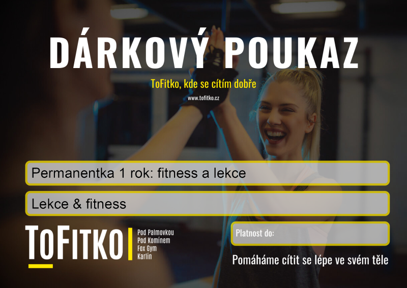 Voucher Permanentka 1 rok: fitness a lekce